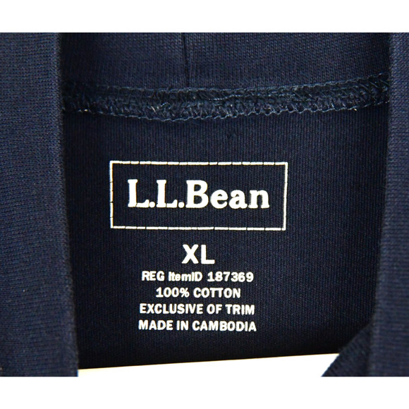 LL Bean Sweatshirt Mens XL Blue 100% Cotton Long Sleeve Pullover 187369 - Picture 2 of 8